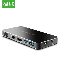 绿联 Type-C扩展坞 USB-C转HDMI/VGA/DP转换器 转接头数据线带PD充电 苹果MacBook投屏拓展坞HUB集线器 40872  绿联 Type-C扩展坞 USB-C转HDMI/VGA/DP转换器 转接头数据线带PD充电 苹果MacBook投屏拓展坞HUB集线器 40872