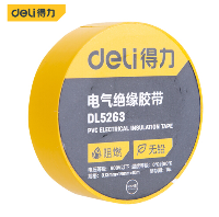 得力(deli) PVC电气绝缘胶带电工胶布 无铅阻燃防水胶布10米黄色单卷 RoHs认证 DL5263  DL5263