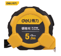 得力(deli) 5米包胶自锁钢卷尺盒尺伸缩尺米尺公制5m*19mm DL3796  DL3796