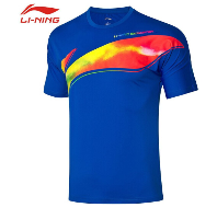 李宁(LI-NING) 羽毛球系列比赛上衣速干透气运动T恤 李宁AHSQ309-3 蓝色套装 M-2XL码  AHSQ309-3