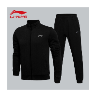 李宁(LI-NING) 运动套装 健身服跑步休闲春秋季田径训练服 标准黑/新基础黑-立领 XXXL  李宁(LI-NING) 运动套装 健身服跑步休闲春秋季田径训练服 标准黑/新基础黑-立领 XXXL