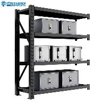 皇球 货架 仓储中型金属层架 储物收纳架子 置物货架 300kg/层 黑色四层副架 长200*宽50*高200cm  300kg/层 黑色四层副架 长200*宽50*高200cm