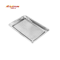 瑞屹丰(RAYEFUN)600*400*48mm 304不锈钢有孔方盘 蒸饭柜用蒸饭盘馒盘蒸饭车用蒸盘 长方形托盘菜盘  304不锈钢有孔方盘