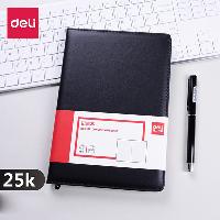 得力(deli)25K商务皮面本会议记事本笔记本子 96张/本 黑色 3162  得力(deli)25K商务皮面本会议记事本笔记本子 96张/本 黑色 3162