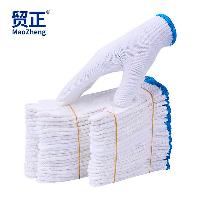 贸正 线手套 劳保加厚防滑耐磨工地干活工业防护劳工棉线劳保用品手套 600蓝边 60双  600蓝边