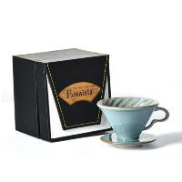 陶瓷手冲咖啡滤杯 单孔 V60 滤杯螺旋纹滴滤式咖啡过滤杯 裂晶蓝 1-2cups  陶瓷手冲咖啡滤杯 单孔 V60 滤杯螺旋纹滴滤式咖啡过滤杯 裂晶蓝 1-2cups