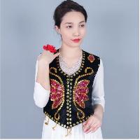 新疆舞蹈服装女外搭 舞蹈坎肩维吾尔族民族风 黑色 XL 15件起订  新疆舞蹈服装女外搭 舞蹈坎肩维吾尔族民族风 黑色 XL 15件起订