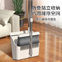 爱格(aige) 扫把簸箕套装 加大防风梳齿型笤帚扫地扫把两件套直立收纳组合  JS19
