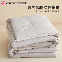 洁丽雅(Grace)纤维被子被芯加厚双人四季被芯被褥冬被6斤 200*230cm 深浅灰  200*230cm 深浅灰