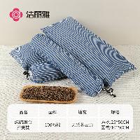 洁丽雅(Grace)纯棉经典荞荞枕 100%荞麦壳填充透气高度可调组合花草枕头枕芯  经典款