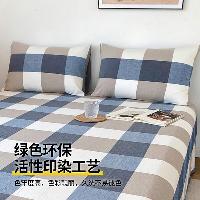 雅鹿·自由自在 枕头套一对装学生宿舍全包枕芯套双人枕套48*74 蓝大格  蓝大格