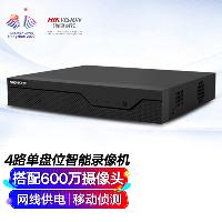 海康威视 网络监控智能硬盘录像机4路单盘位poe网线供电智能NVR8T硬盘 DS-7804N-Z1/4P/X  DS-7804N-Z1/4P/X