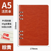 申士 活页本 A5棕黄色 6孔  申士 活页本 A5棕黄色 6孔