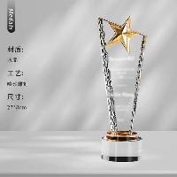 五角星金银铜水晶奖杯 27*8cm  五角星金银铜水晶奖杯大号24cm 单个奖杯