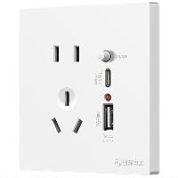国际电工 86型五孔USB+type-c快充插座面板开关带USB接口手机充电插座 USB+Type-C五孔【20W】  国际电工 86型五孔USB+type-c快充插座面板开关带USB接口手机充电插座 USB+Type-C五孔【20W】