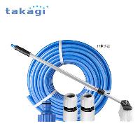 TAKAGI 洗车神器通水刷长柄伸缩大刷头软硬毛家用洗车刷 长柄白色软毛刷+10米水管套装  长柄白色软毛刷+10米水管套装