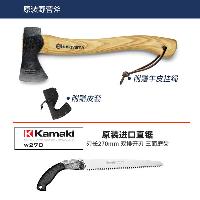 富世华(Husqvarna) 野外用斧头户外野营手工锻造斧劈柴伐木森林斧露营装备斧 野营斧+直锯  野营斧+直锯