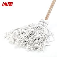 冰禹 木柄传统拖把 白色布条线条拖把  冰禹 木柄传统拖把 白色布条线条拖把