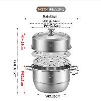美厨(maxcook)蒸锅 304不锈钢34cm双层蒸锅 加厚复底汤锅 燃气电磁炉通用 MCZ804  美厨(maxcook)蒸锅 304不锈钢34cm双层蒸锅 加厚复底汤锅 燃气电磁炉通用 MCZ804