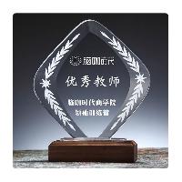 木质水晶底座奖杯  木质水晶底座奖杯